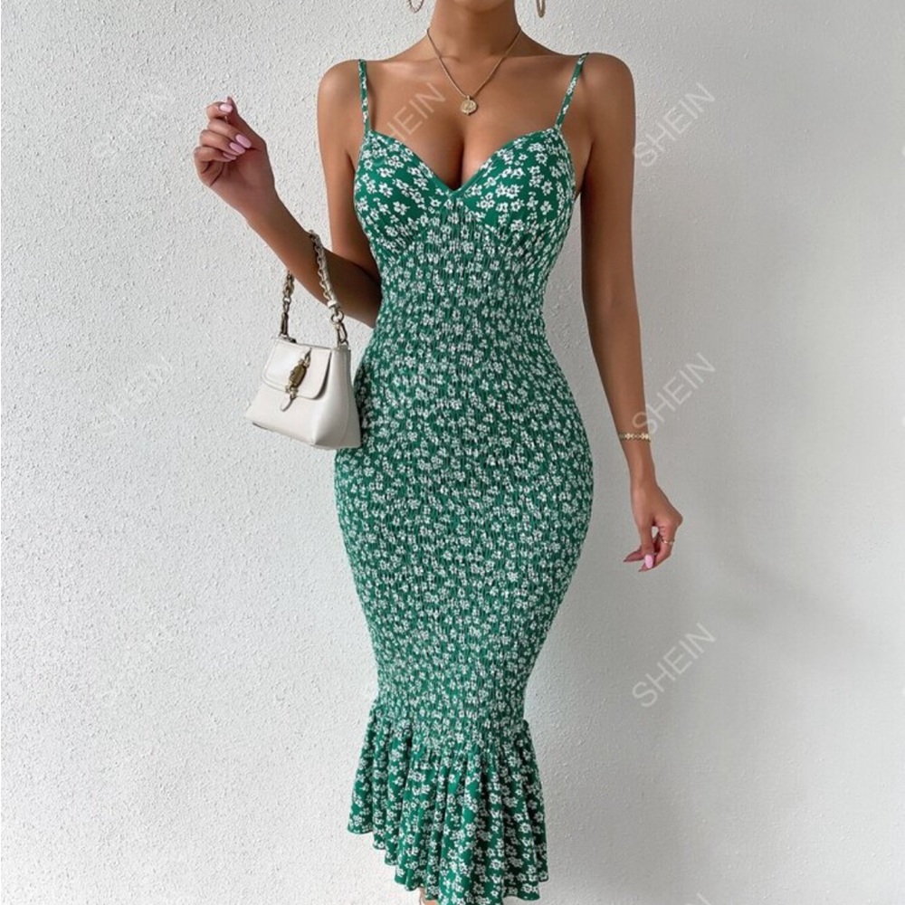Floral Print Mermaid Dress